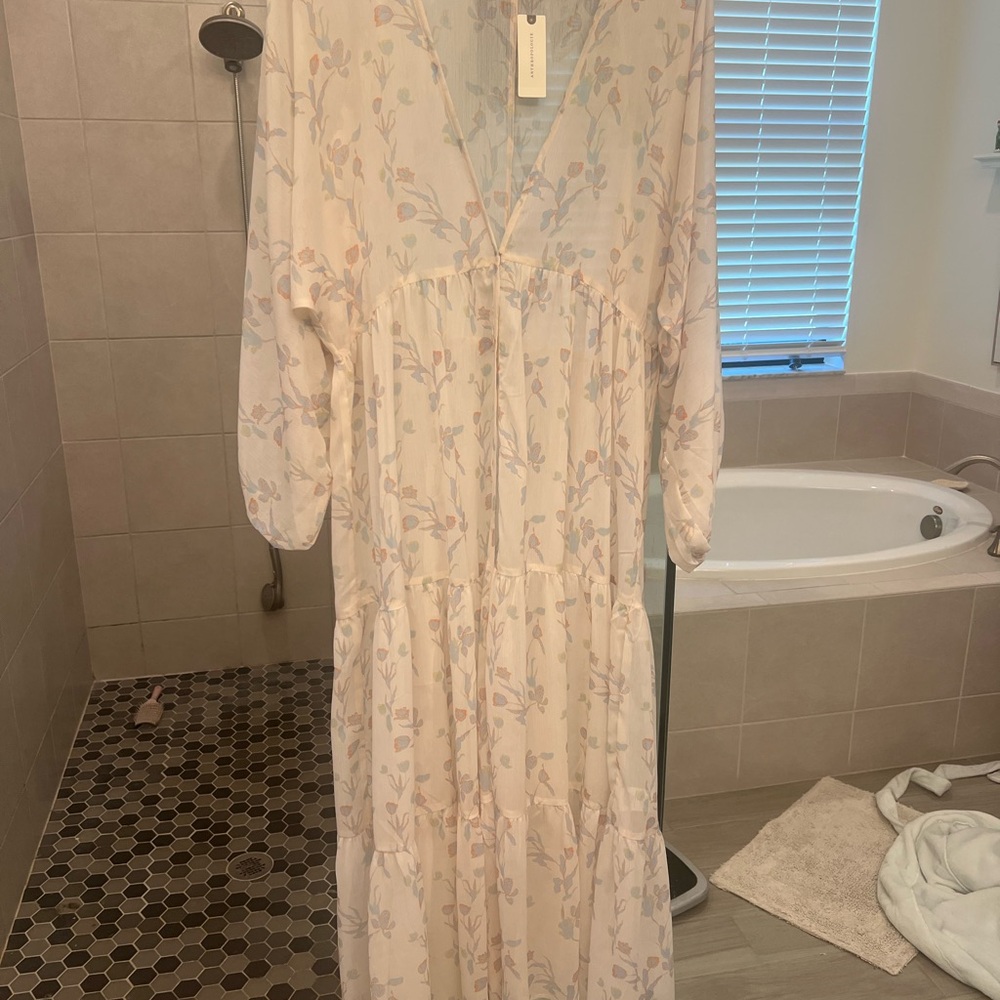 Floral Long Sleeve kimono Dress